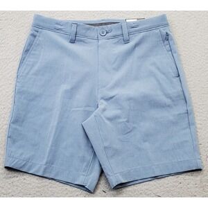 FLX Golf Performance Shorts Mens 30 Blue Mesh Quick Dry 4-Way Stretch 8" Inseam